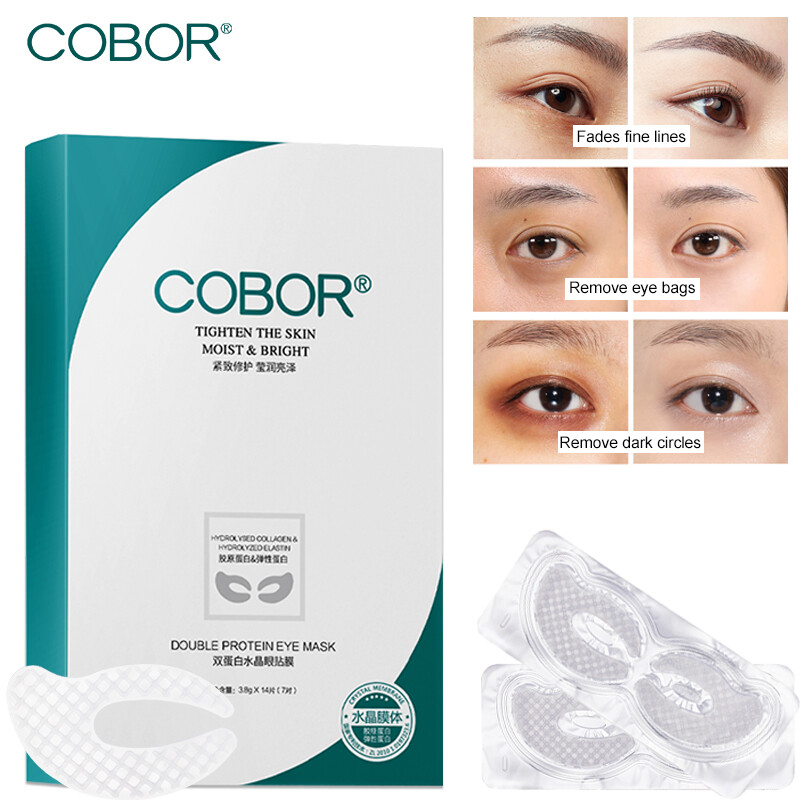 Gambar COBOR 7 pairs box Double Protein Eye Mask Whitening and Moisturizing Anti aging Reduce Fine Lines and Wrinkles Tightening The Eye Contour Repair Nourish Firming Skin Care
