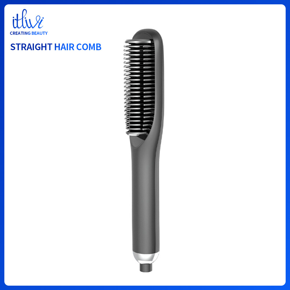 Gambar itlivi 2 IN 1 Straight Hair Comb Fast Heating 3 Gear Temperature Straight Curler Styling Tool