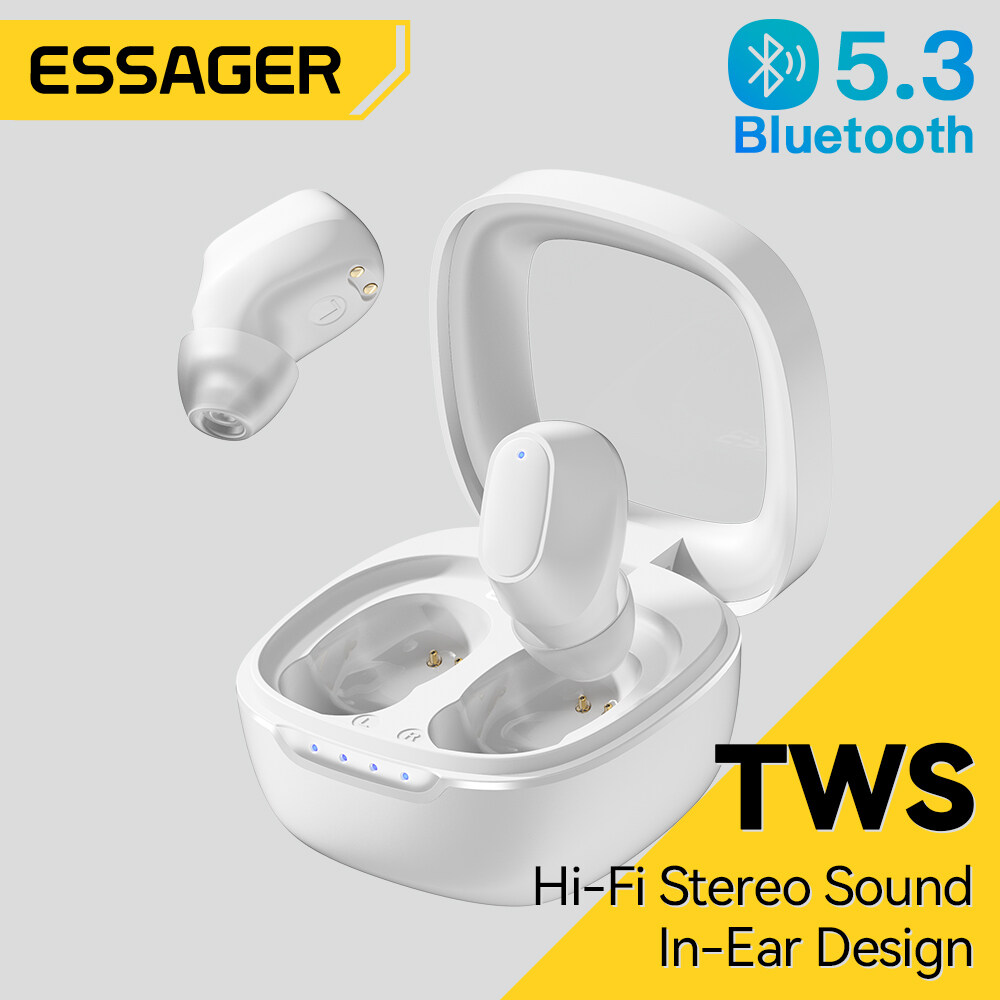 Essager v5.3 Bluetooth TWS Tai nghe không dây BT Hi-Fi Stereo Tai nghe kèm mic sạc trường hợp âm thanh nổi in-ear thông minh Tai nghe cảm ứng khoảng cách truyền 8-10m