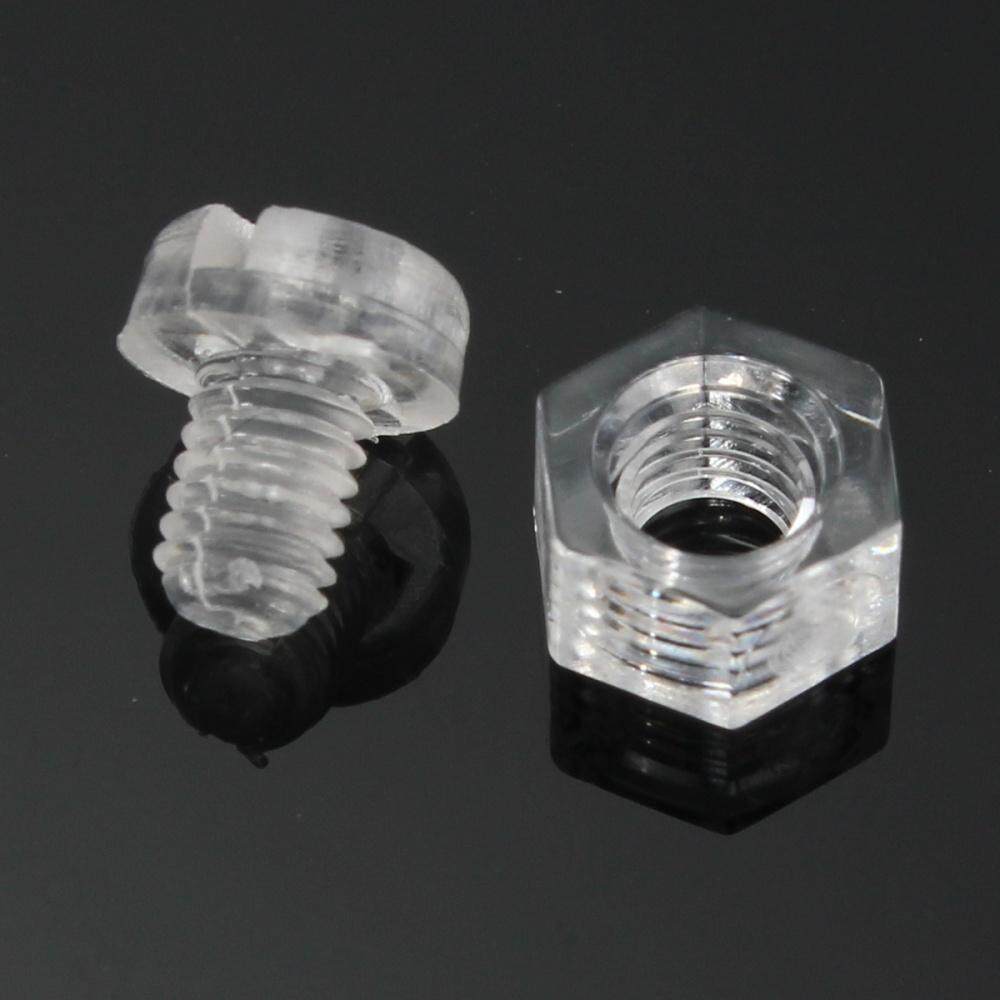 25//50//100set Acrylic Clear Plastic Nylon M3 Round Phillips Head Screw Bolt Nut