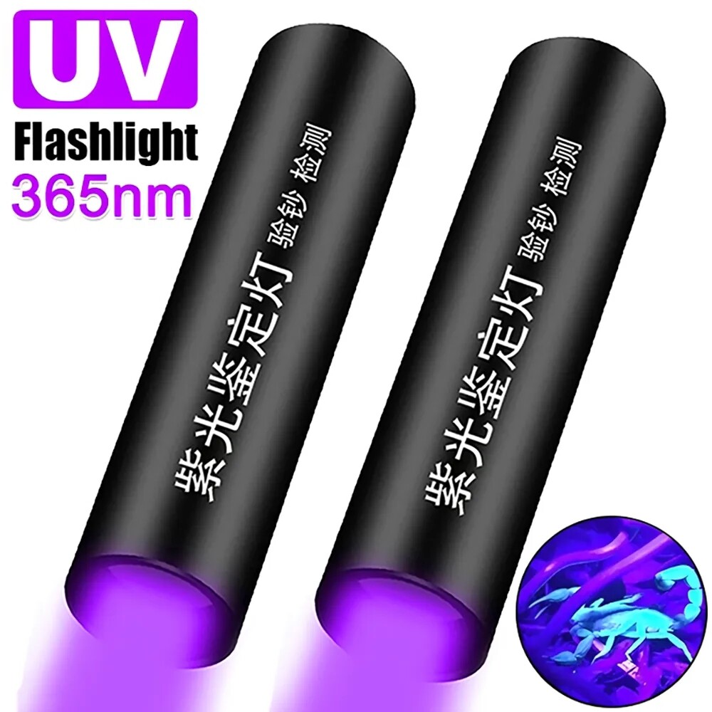 Bóng đèn LED UV đèn Pin 365nm Zoomable Mini tia cực tím ngọn đuốc không thấm nước xách tay ánh sáng màu tím nước tiểu thú cưng Bọ Cạp Detector đèn UV
