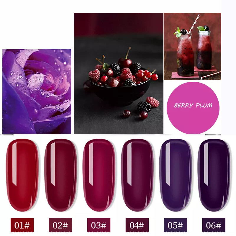 Gambar ?Ready Stock Malaysia?Nail art Colored Nail Polish Gel UV LED Gel Glossy Red Purple Gelish Nail Care Set Soak Off   7.5ml Healthy Nail polish Suitable for family nail art, DIY nail art