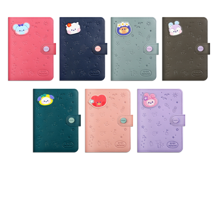 BT21 chính thức minini Miếng đắp bằng da Hộ chiếu che trống