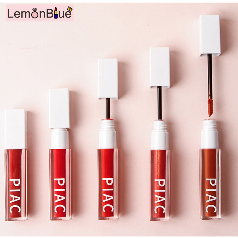 Gambar LemonBlue Women Lips Makeup 6 Colors Liquid Lipstick Mirror Surface Lip Gloss Tint Lasting Moisturizing Non stick Cup Lip Glaze