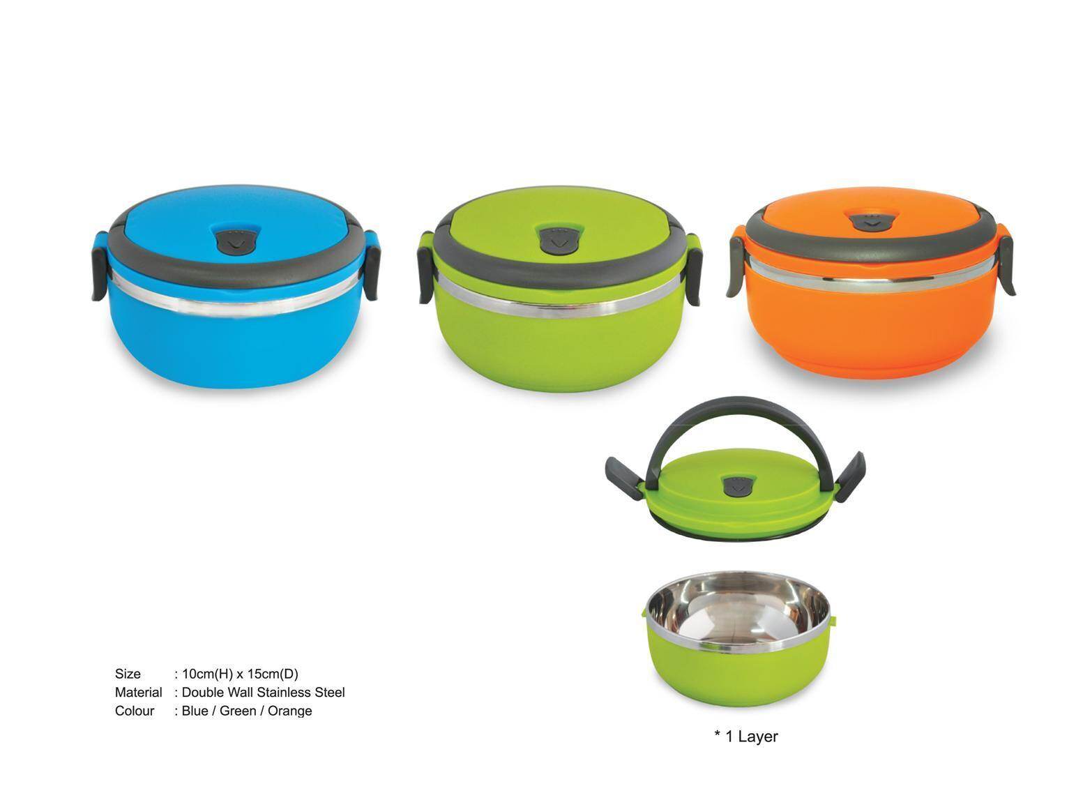 Single Layer double wall stainless Steel food container/ lunch box