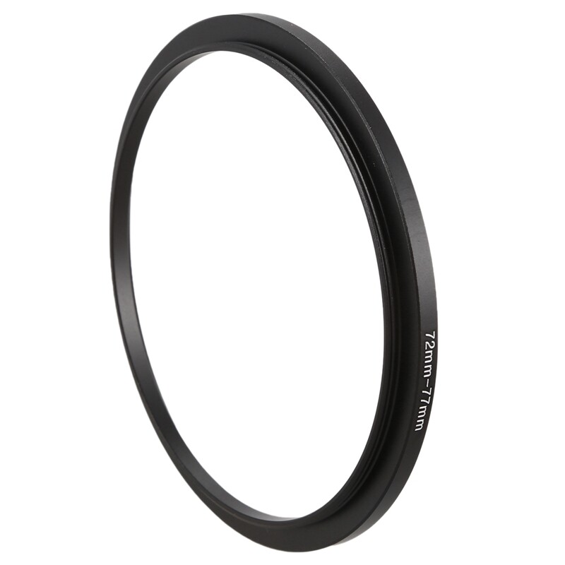 72mm-77mm Camera Lens Step Up Filter Black Metal Adapter Ring 2