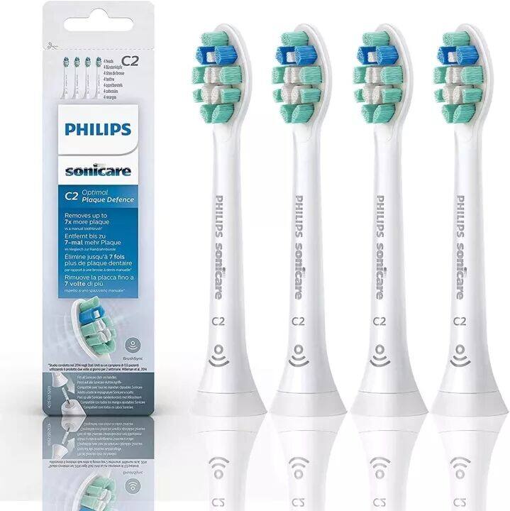 For genuine philips sonicare c2 replacement toothbrush heads, hx9024/67, white, pack of 4