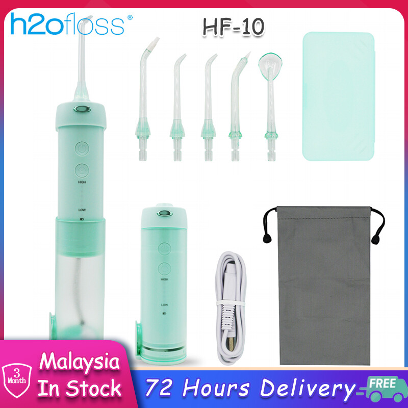 Gambar Portable Oral Irrigator Mini Cordless Water Dental Flosser 5 Modes Teeth Cleaner for Braces Care, Rechargeable Waterproof Dental Pick Flosser with 5 Jet Tips and 200ml Telescopic Water Tank for Travel Home