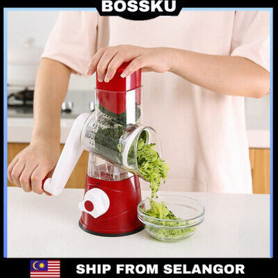 Gambar BOSSKU Multifunctional Slicer Round Tabletop Drum Grater Slicer Cutter Grinder ???????