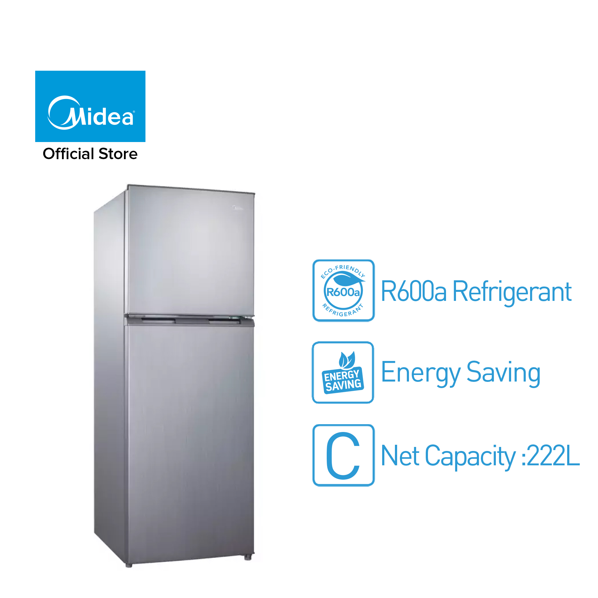 Midea Md 333v 2 Door 300l Refrigerator Fridge Peti Sejuk Lazada