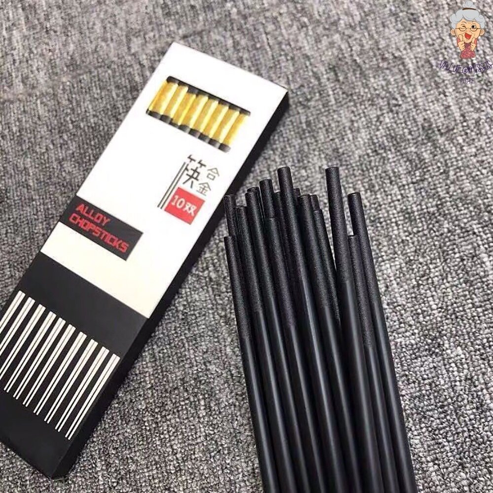 Gambar 10 Pairs Chopsticks Chinese Non slip Food Stick Food Grade Plastic + Alloy Clip Sushi Hot Pot Chopstick Reusable ??????
