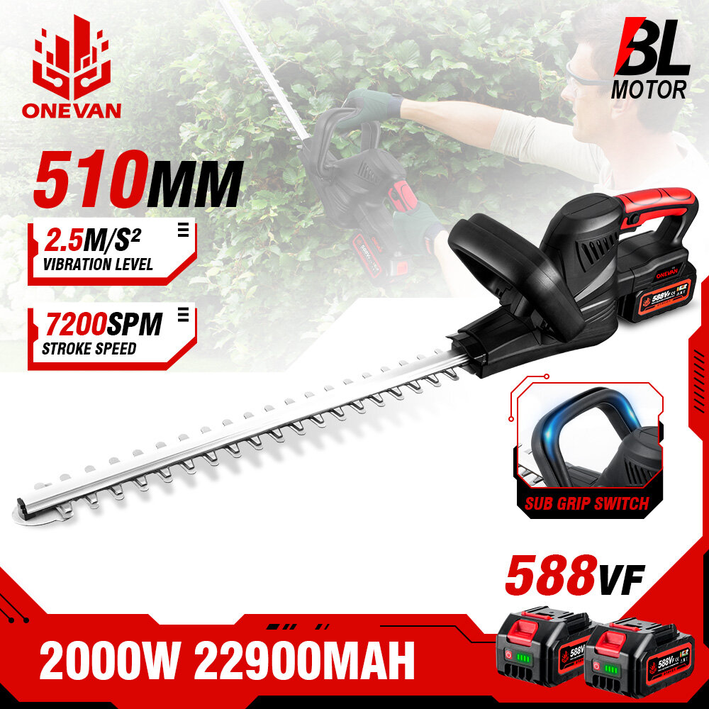 ONEVAN 510MM Cordless Brushless Hedge Trimmer SK5 Garden Trimmer Pruning Saw 7200SPM Lawn Mower Garden Pruning Tool For Makita 18V Battery ราคา 2,124 บาท*ส่งฟรี