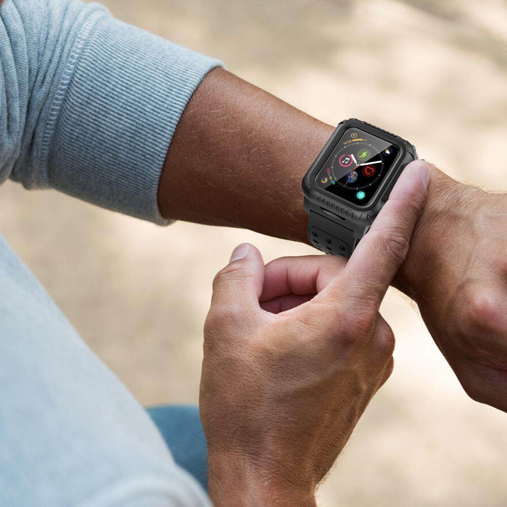 Ốp Đồng Hồ Apple Watch Inkolelo, Ốp Gồ Ghề Chống Sốc Tích Hợp Màn Hình Bảo Vệ Toàn Bộ Thân Bằng Silicon Mềm Cao Cấp Cho Apple Watch Series 4 5 6 40mm 44Mm 7