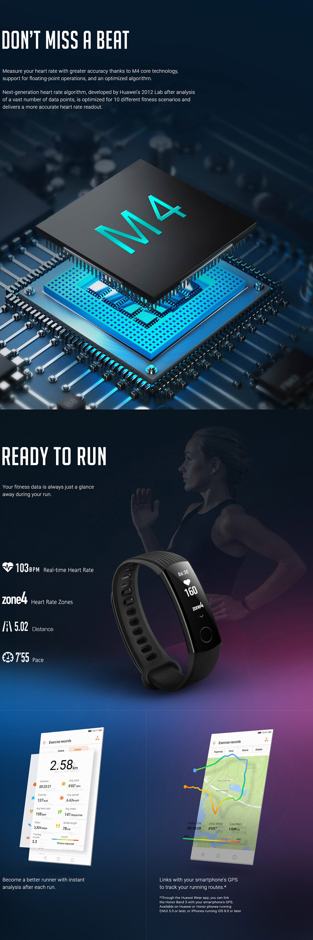 Huawei Honor Band 3 Smart Wristband 0.91