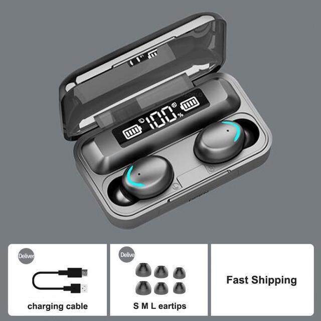 VAORLO Tai Nghe Bluetooth TWS Tai Nghe Không Dây Âm Thanh Siêu Trầm 9D Tai Nghe Thể Thao Nhét Tai Điều Khiển Cảm Ứng Chống Nước Kèm Micro