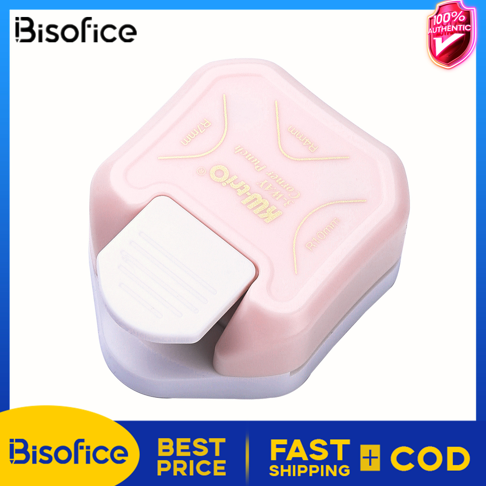 Bisofice 3-in-1 Corner Rounder Punch R4/R7/R10mm Round Corner Trimmer Cutter for Card Photo Paper Laminating Pouches