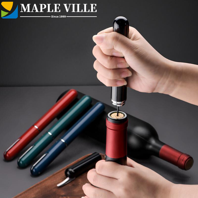 Dụng cụ mở nắp chai rượu vang dụng cụ bơm áp suất không khí dụng cụ tháo nút chai hình bút an toàn tiện dụng phụ kiện mở nút chai rượu vang phụ kiện quầy bar nhà bếp