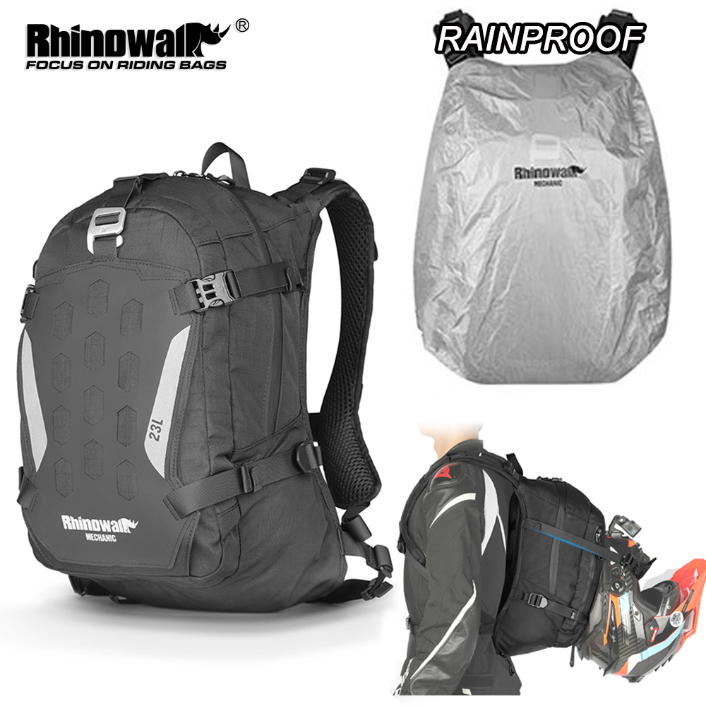 Rhinowalk Motorcycle Backpack 23L Big Capacity Waterproof Rain Cover With 2L Independent Water Bag 3D Ventilated Back System Travel Luggage Storage Shoulder Strap Laptop Compartment For Street Cars Advs Urban Commuter Cars And Multi Purpose Vehicles Giá 4,504,865 Đồng*Miễn phí vận chuyển