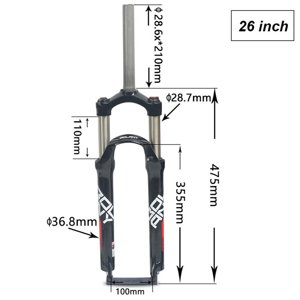 26 inch front suspension fork