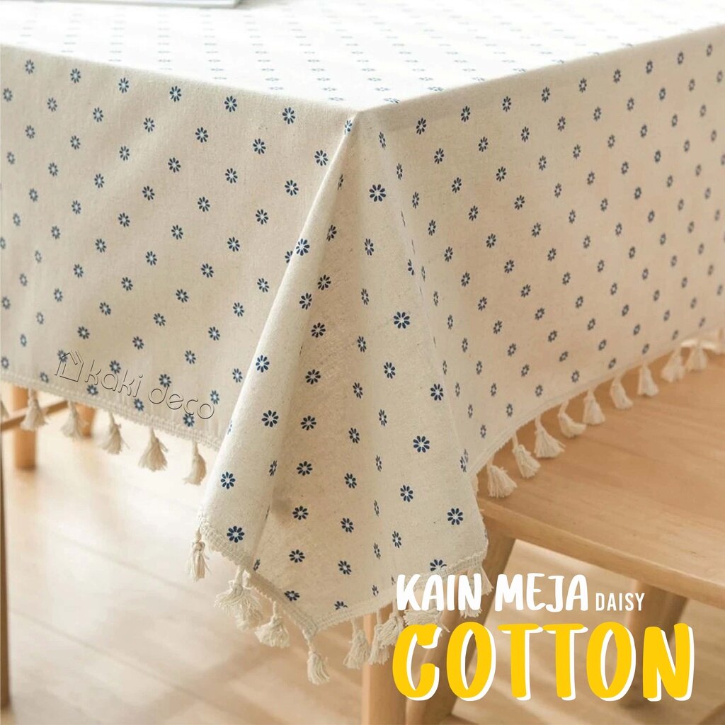 Gambar Cotton Table Cloth Nordic Cotton Daisy Macrame Alas Meja Kain Dustproof Style Home Deco Tablecloth Kain Meja Makan