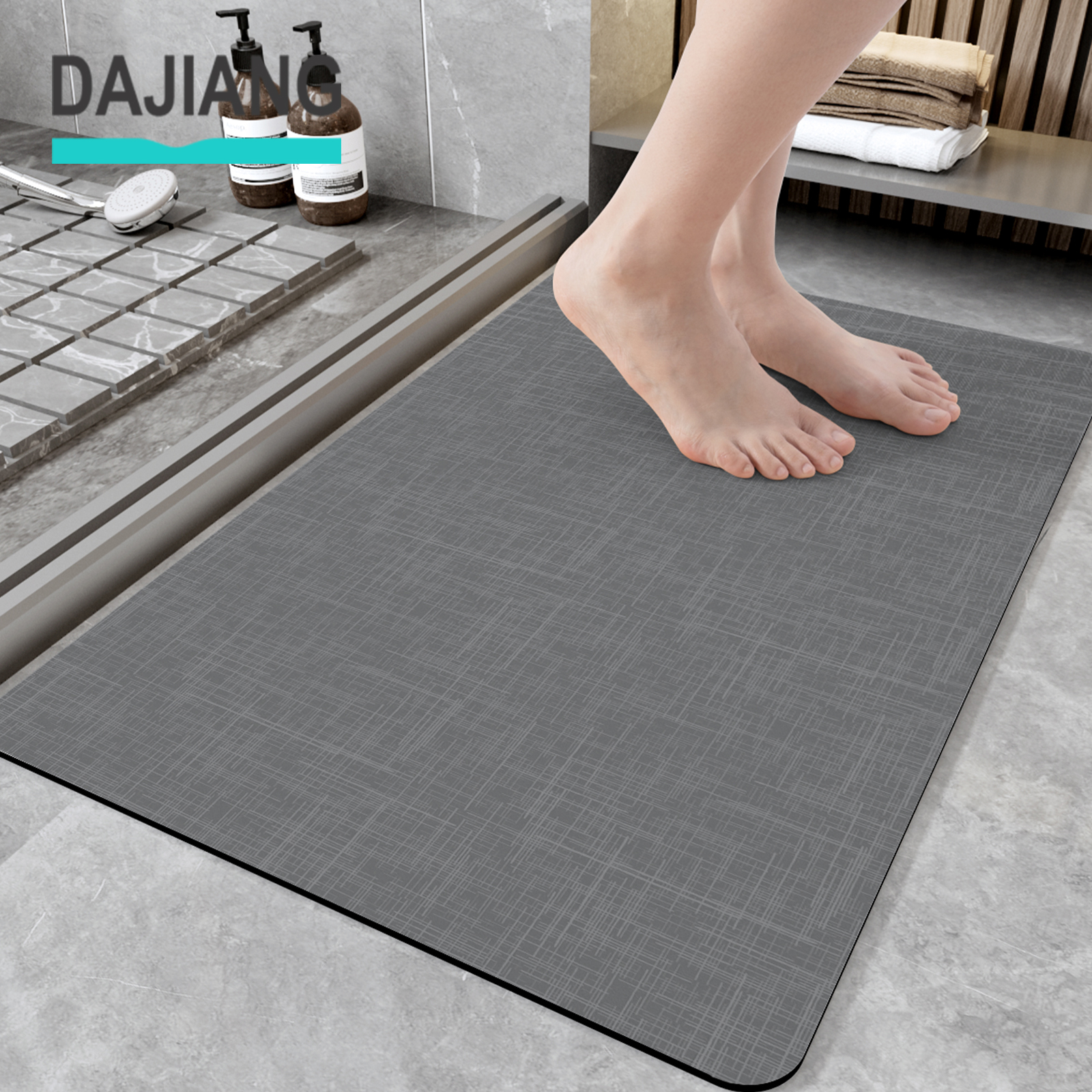 Dajiang Thảm phòng tắm siêu thấm Thảm lót sàn cửa ra vào cửa ra vào thảm chống trượt tảo cát Thảm chùi chân bồn tắm bên thảm thảm nhà tắm