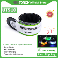 NEXTORCH UT51 Rechargeable Running Lights Reflectors LED Slap Bracelet Armband Light Reflective light Red-Blue Flash