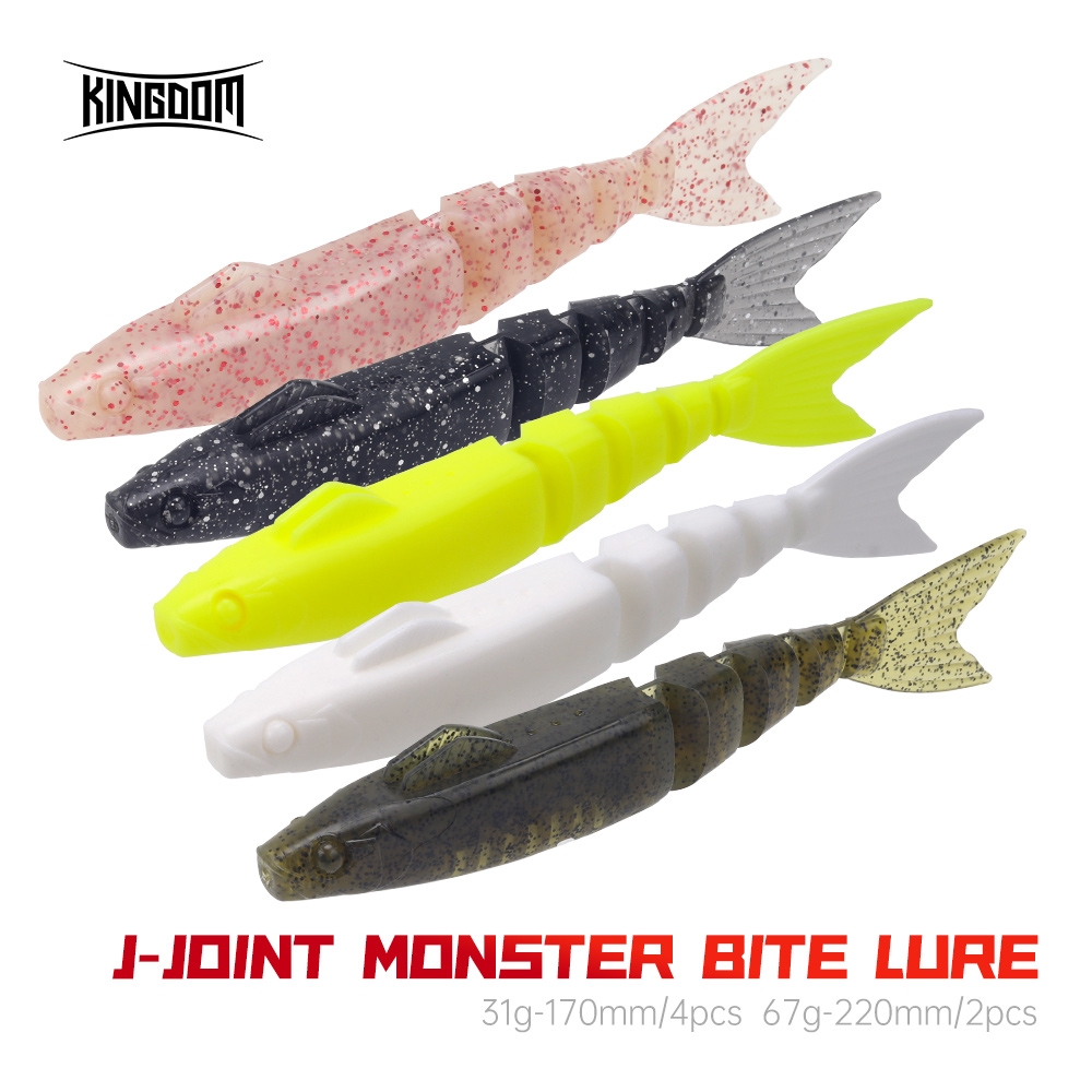 Kingdom 4 cái Mồi Câu Cá nhiều khớp 31g/67g 170mm/220mm Crankbait chìm chậm mồi câu mềm Mồi Nhân Tạo Bionic