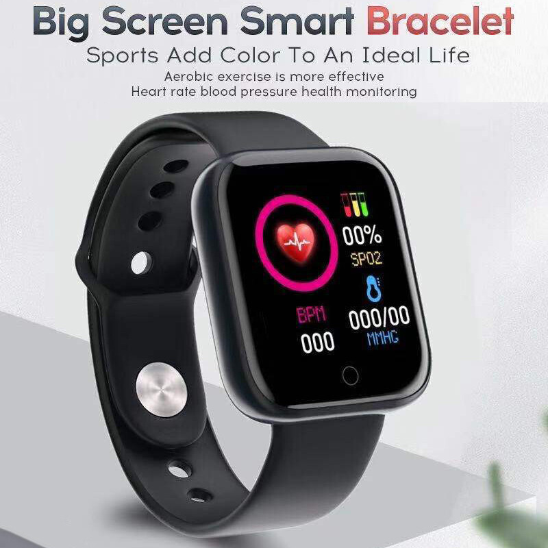 Y68 Women Men Smartwatch Full Touch Screen Heart Rate Monitoring Wristwatch Bluetooth Fitness Tracker Waterproof D20 Smart Watch