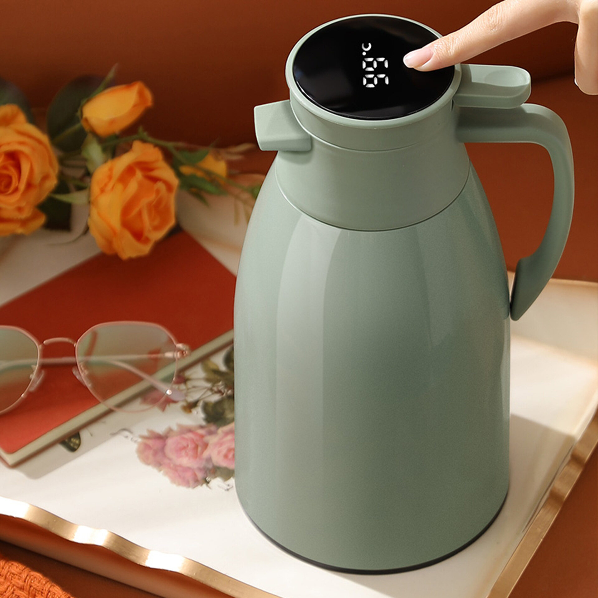 Gambar Warm Display Kettle Coffee Pot Insulation Pot Household Large capacity Insulation Kettle Thermos Thermos Dust proof Thermos Bottle