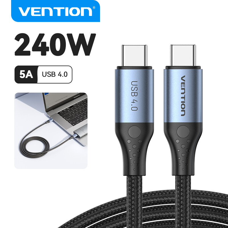 Vention Dây Cáp Type-C 240W 5A - Dây Sạc Nhanh PD3.1 EPR Truyền Dữ Liệu 480Mbps Vỏ Nhôm Bện Nylon Ch