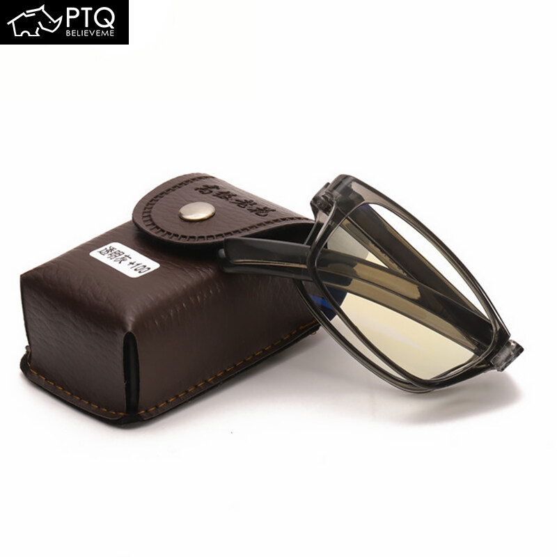 PTQ Folding Reading Glasses With Anti Radiation New Product Small Portable Anti-Blue Light Glass for The Elderly