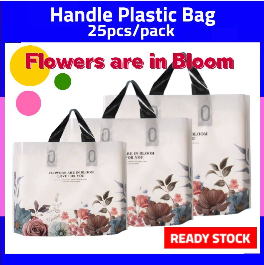 100x HEAVY DUTY STRONG COLOREDFULL PLASTIC CARRIER PATCH HANDLE BAGS, PARTY, BOUTIQUE GIFT BAGS, (Large 18'' X 22'', Black