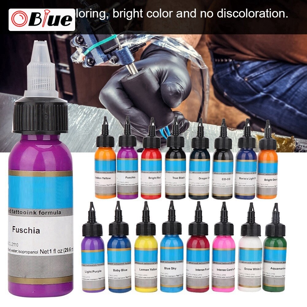 Gambar OBlue 16PCS Microblading Tattoo Inks Set Body Tattoo Long Lasting Pigment Ink 16PCS Microblading Tattoo Inks Set Body Tattoo Long Lasting Pigment Ink