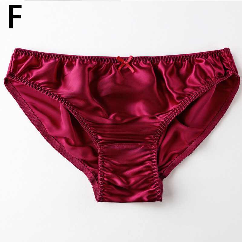 Đồ Lót Nữ Iwmh, Lụa Tơ Tằm, Đơn Giản, Nơ Nhỏ, Quần Lót Lụa Nguyên Chất