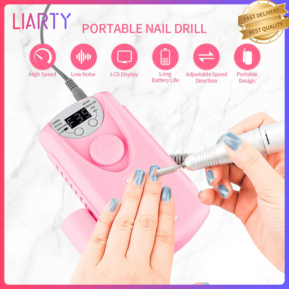 Gambar LIARTY Nail Drill Machine 35000RPM Portable Rechargeable High Speed Electric Nail File Manicure Device