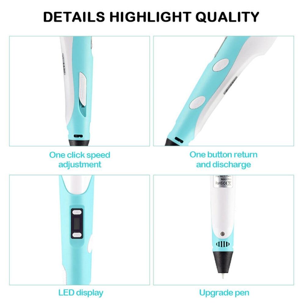 Bộ Bút In 3D Dụng Cụ Vẽ Bút Vẽ Tranh Graffiti 3D Đồ Chơi Cho Trẻ Em Đồ Thủ Công Tự Làm Máy In 3D PLA Nạp Đầy Dây Tóc