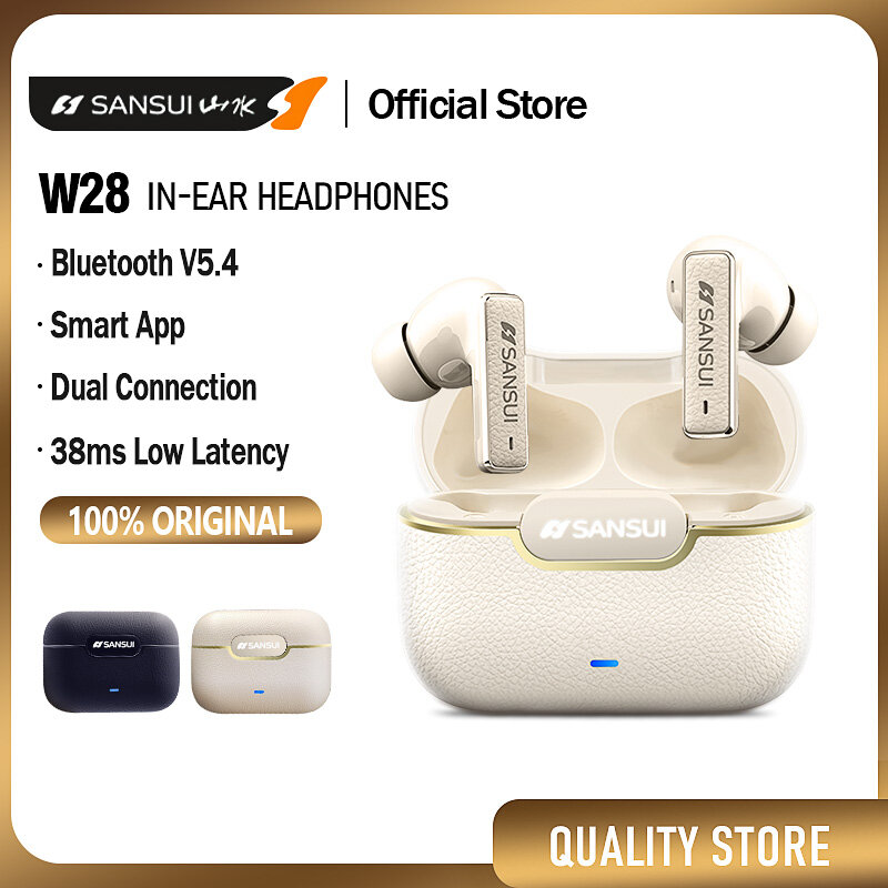 SANSUI W28 Wireless Bluetooth In Ear Headphones With Active Noise Cancellation Music Earbuds Sports Games And Long Battery Life Earphones lmmersive Audio ราคา 756 บาท*ส่งฟรี