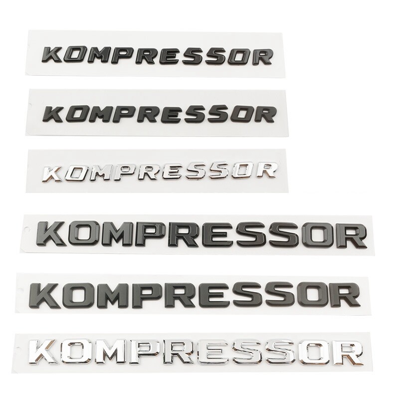 Cho mercedes benz kompressor thư biểu tượng cốp sau logo huy hiệu bên nhãn dán xe c300 c200 c180 c63 c220 e63 e200 e300 e350 e220