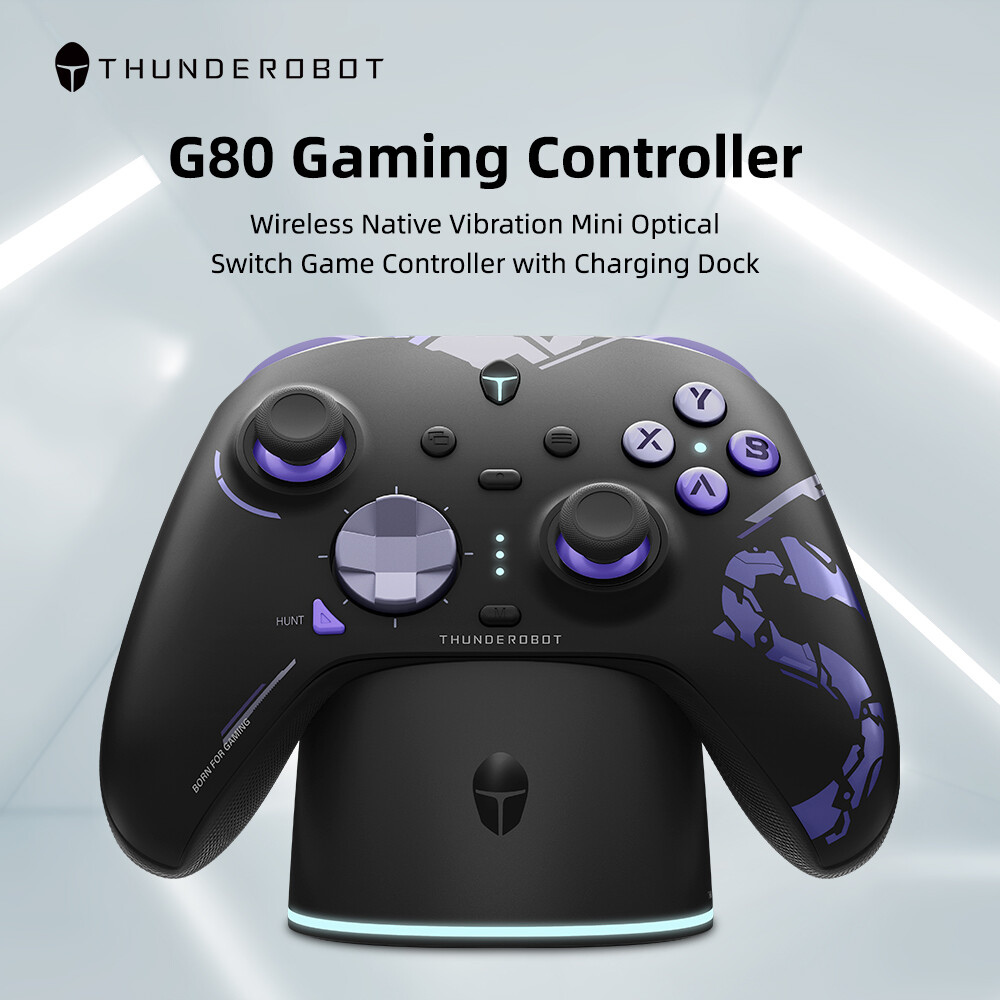 Thunderobot G80 Wireless Gaming Controller Gamepad Wite Charging Dock Optical-Switch ABXY Button Swappable Stick For PC Nintendo Switch iPhone ราคา 2,099 บาท*ส่งฟรี