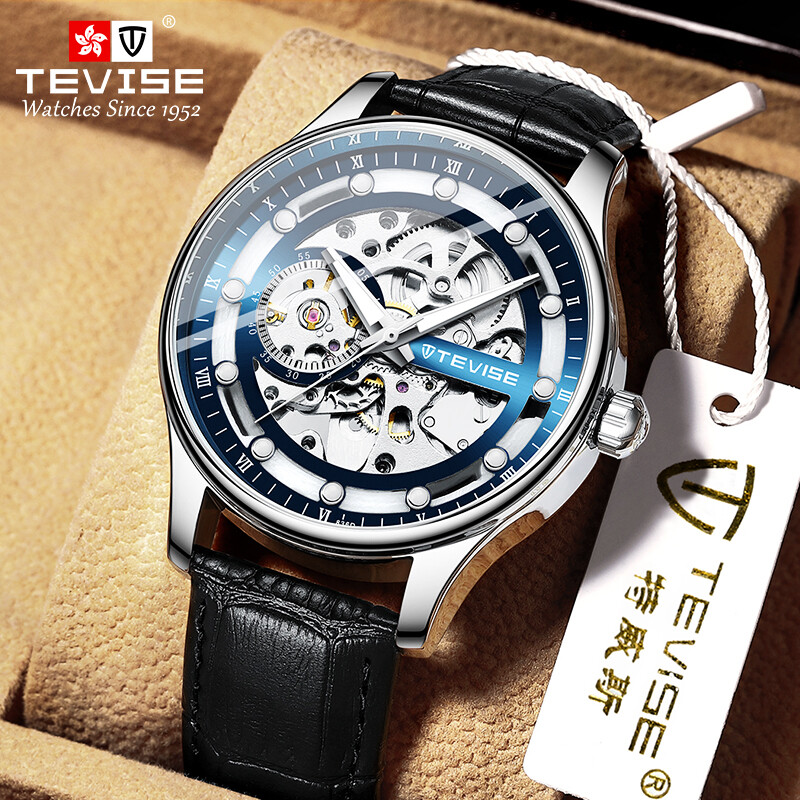  TEVISE T836D New Hollow Men's Belt Watch Fashion Waterproof Night Glow Fully Automatic Men's Mechanical Watch 