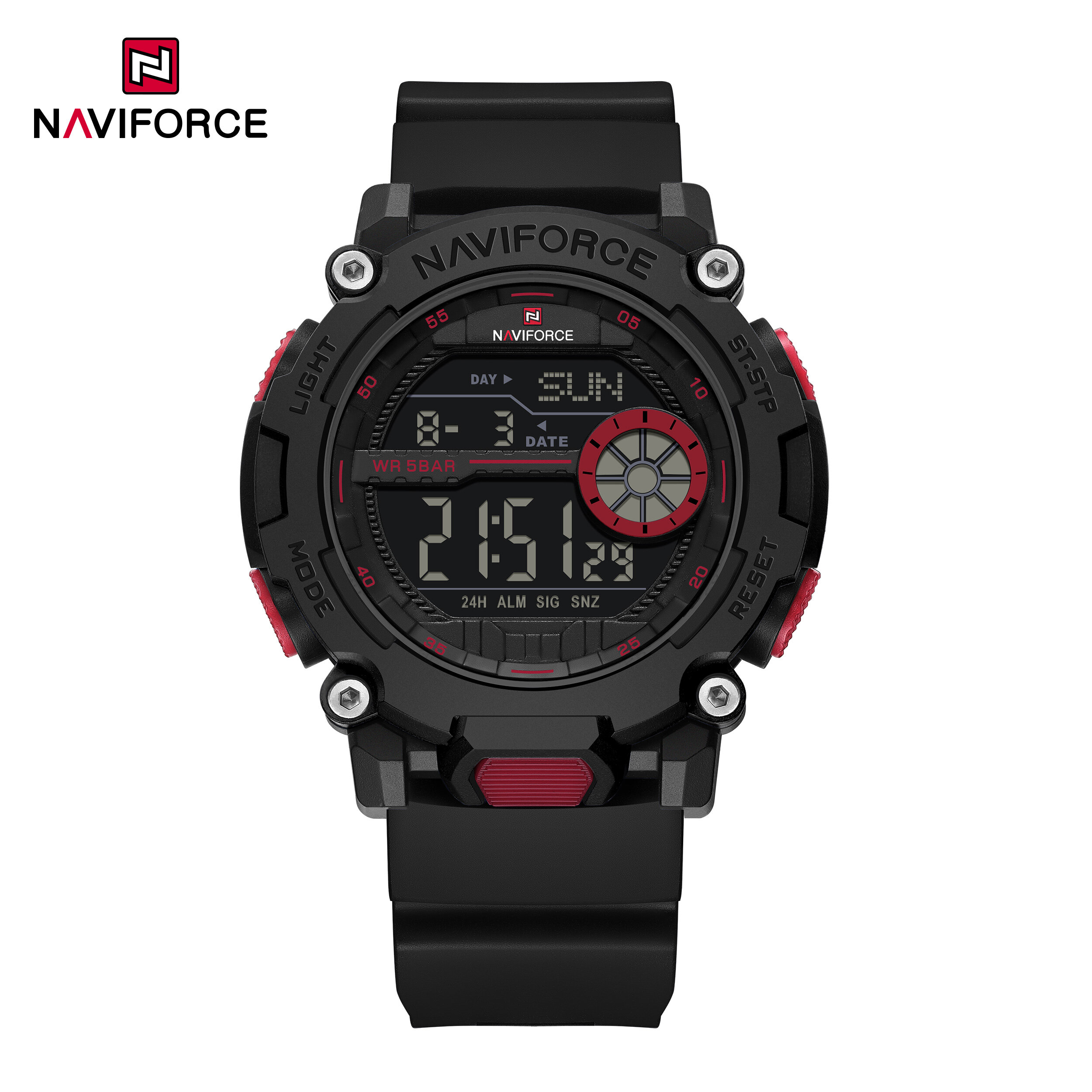 NAVIFORCE Original Watch For Men 50m Waterproof Brand New Chronograph Alarm Stopwatch on-the-hour chime Day Date Casual Fashion Watches NF7133 ราคา 701 บาท*ส่งฟรี