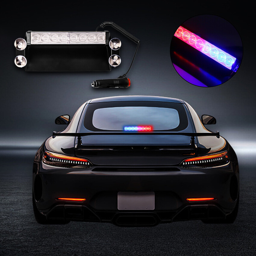 Đèn LED Nhấp Nháy Cho Ô Tô Đèn Cảnh Sát Đèn Tín Hiệu Màu Đỏ/Xanh Dương Vàng/Trắng Đèn Nhấp Nháy Khẩn Cấp Đèn Cảnh Báo Kính Chắn Gió 12V