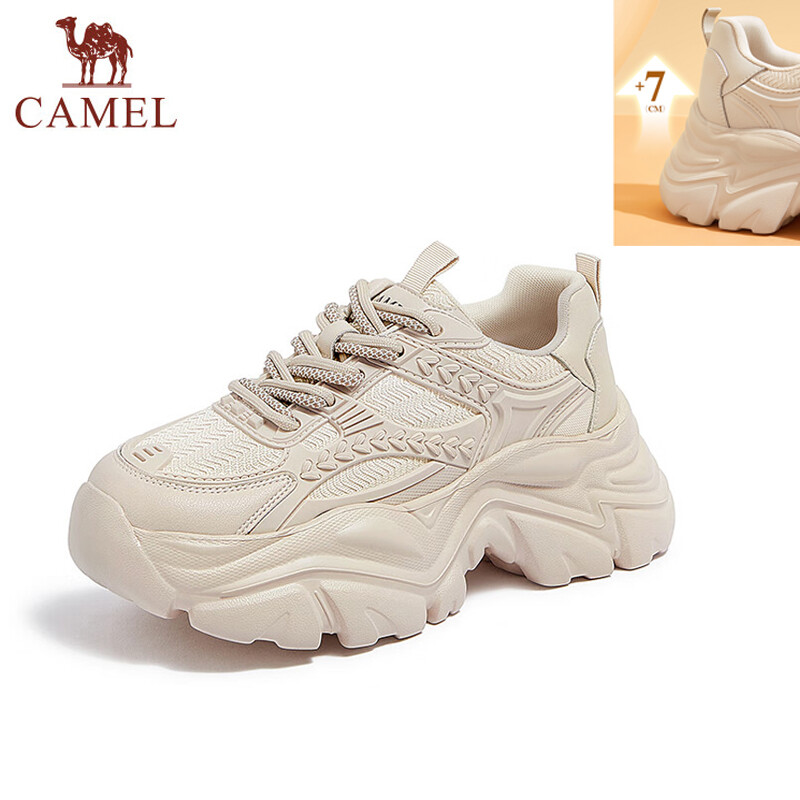 Cameljeans Women's Shoes New Breathable Retro Thick Bottom Heightening Sports Sneakers Female ราคา 2,192 บาท*ส่งฟรี