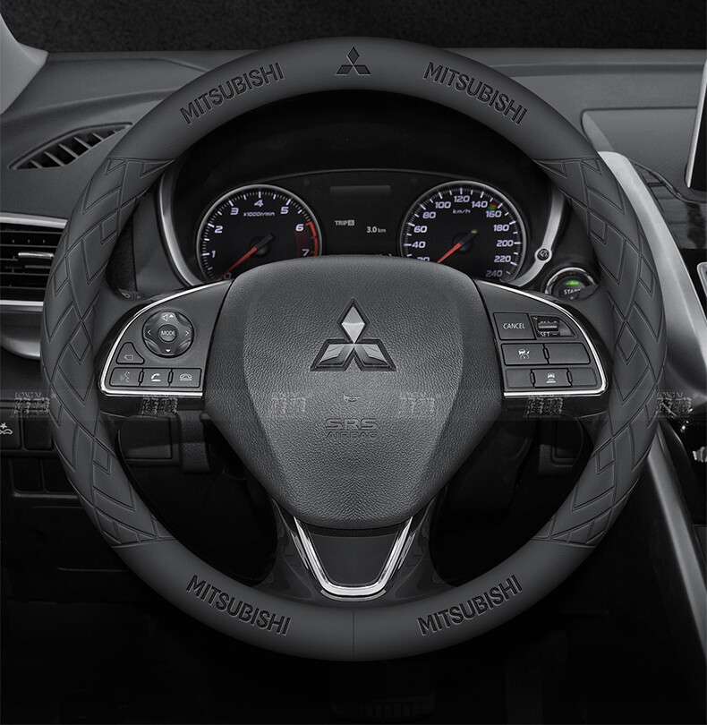 NEW 3D Emboss Non Slip Leather Car Steering Wheel Cover For Mitsubishi ASX Triton Pajero Outlander Attrage Mirage Xpander Lancer EX Accessories ราคา 363 บาท*ส่งฟรี