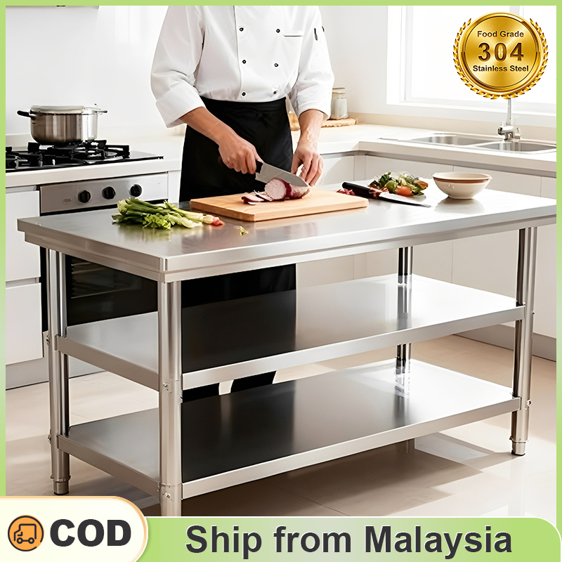YOYO 304 Stainless Steel Market Vendor Table | Commercial Utility Table |Waterproof Scratch-Resistant Table | Outdoor Stall Table | Easy to Clean