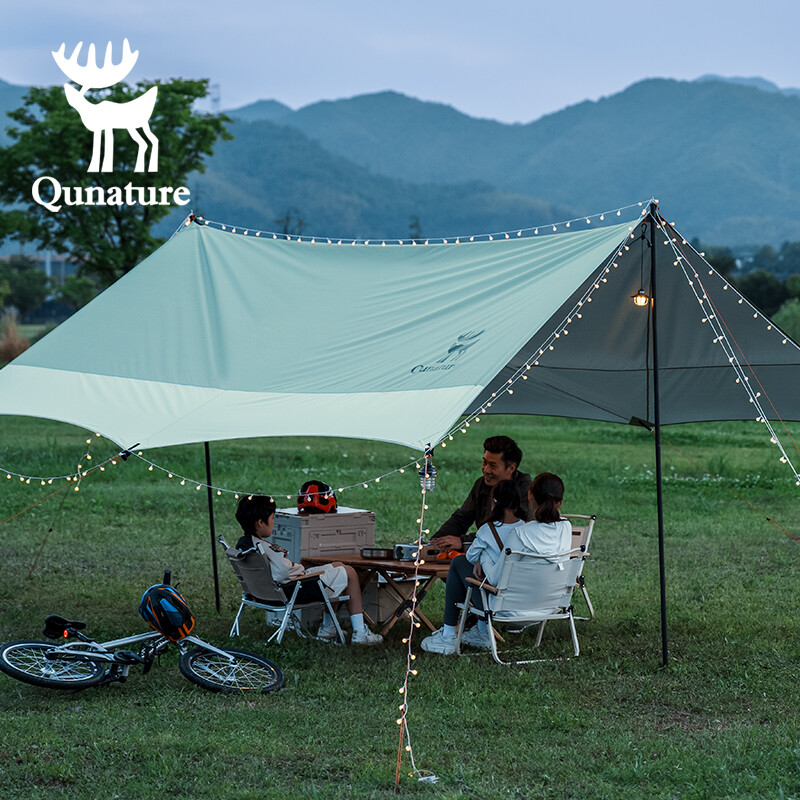Qunature Camping Tent Ultralight Sunproof Anti-UV Portable Scalable Stable Camping Canopy Oxford Cloth Picnic Beach Picnic Party ราคา 5,512 บาท*ส่งฟรี