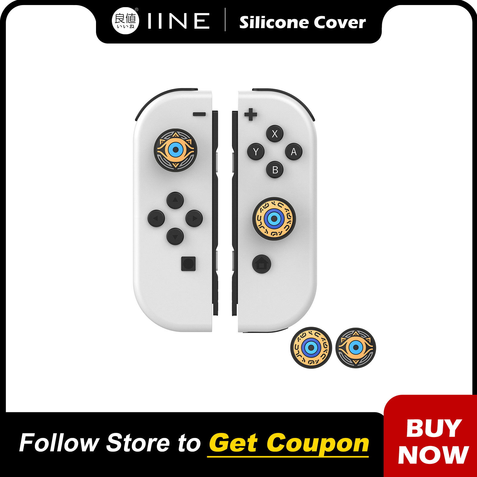 Iine Silicone Non-Slip cap trường hợp núm ngón cái Bìa cần điều khiển analog bao cần điều khiển Bộ chuyển đổi Nintendo Tương thích cho Joypad