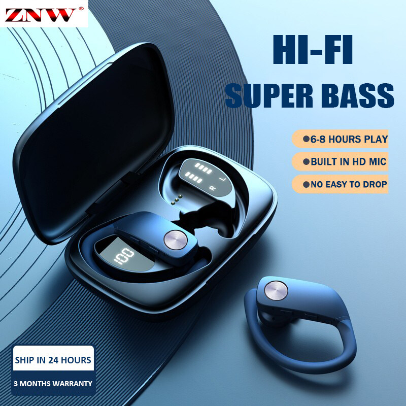 ZNW TWS-T17 Hi-Fi Hanging Ear Wireless Headphone Noise Cancelling Bluetooth Headset with Microphone Hi-Fi Subwoofer Headphone IPX5 Waterproof Headphone Bluetooth5.0 Sports Wireless Headphone
