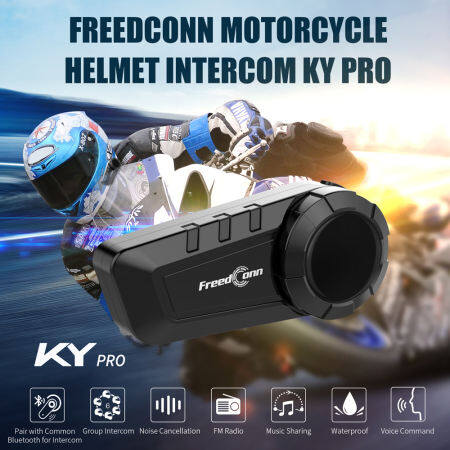 Freedconn KY PRO Motorcycle Intercom Headset with Music Sharing