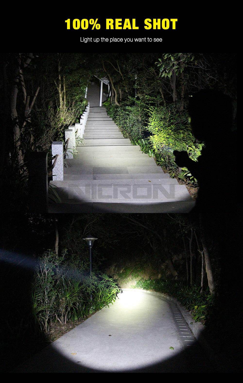 Đèn Pin NICRON B60 9W Đèn Pin LED Siêu Sáng Độ Sáng Cao Đèn Pin USB Di Động Chống Nước IPX8 1000LM B60